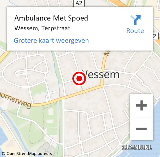 Locatie op kaart van de 112 melding: Ambulance Met Spoed Naar Wessem, Terpstraat op 29 juni 2019 11:34