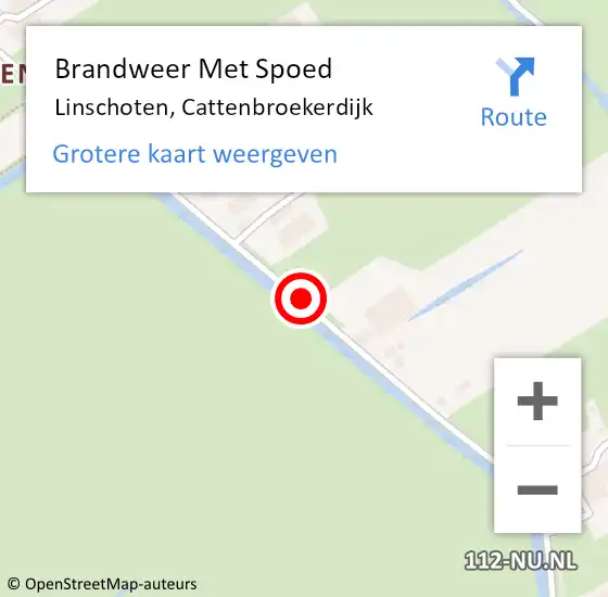Locatie op kaart van de 112 melding: Brandweer Met Spoed Naar Linschoten, Cattenbroekerdijk op 29 juni 2019 13:22