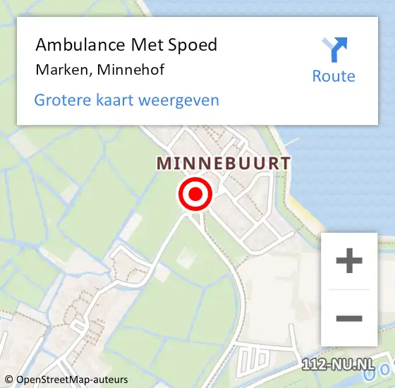 Locatie op kaart van de 112 melding: Ambulance Met Spoed Naar Marken, Minnehof op 29 juni 2019 15:02