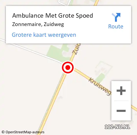Locatie op kaart van de 112 melding: Ambulance Met Grote Spoed Naar Zonnemaire, Zuidweg op 29 juni 2019 15:10
