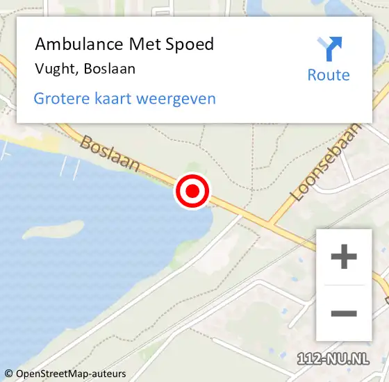 Locatie op kaart van de 112 melding: Ambulance Met Spoed Naar Vught, Boslaan op 29 juni 2019 16:06