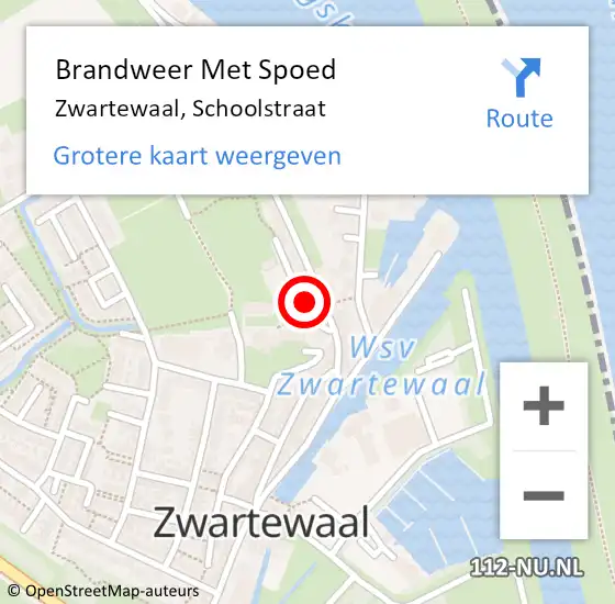 Locatie op kaart van de 112 melding: Brandweer Met Spoed Naar Zwartewaal, Schoolstraat op 29 juni 2019 17:36