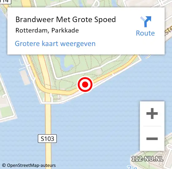 Locatie op kaart van de 112 melding: Brandweer Met Grote Spoed Naar Rotterdam, Parkkade op 29 juni 2019 17:40