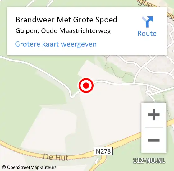 Locatie op kaart van de 112 melding: Brandweer Met Grote Spoed Naar Gulpen, Oude Maastrichterweg op 29 juni 2019 19:04