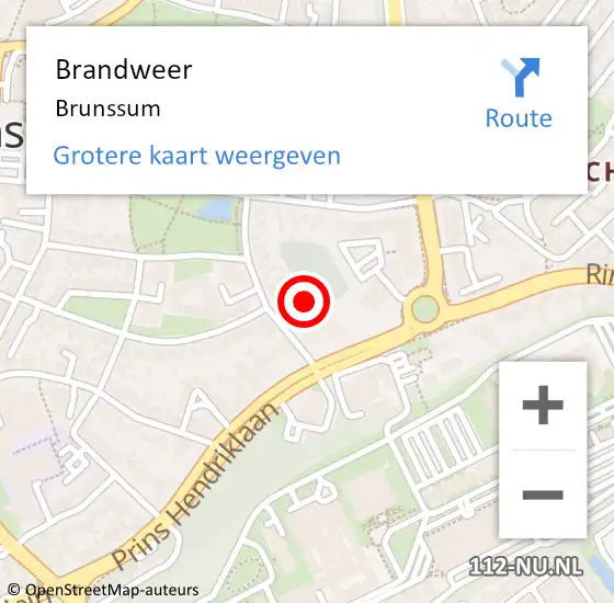 Locatie op kaart van de 112 melding: Brandweer Brunssum op 29 juni 2019 19:51