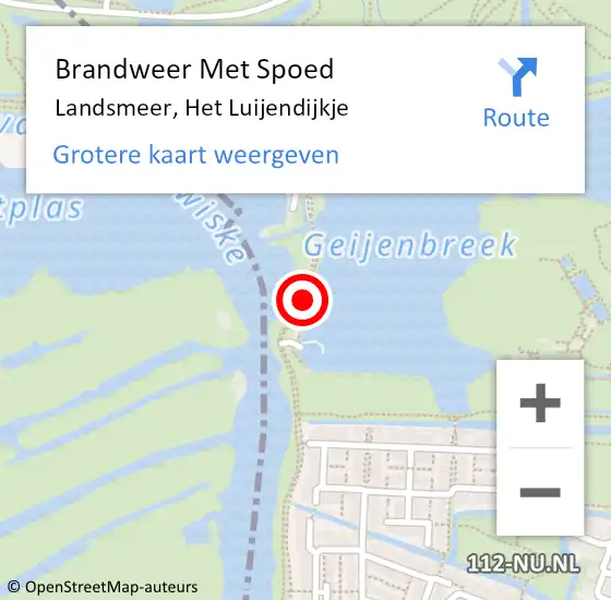 Locatie op kaart van de 112 melding: Brandweer Met Spoed Naar Landsmeer, Het Luijendijkje op 29 juni 2019 19:53