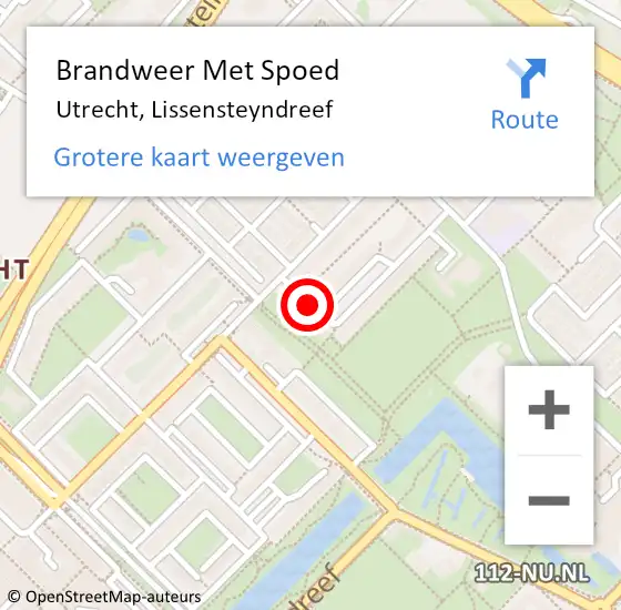 Locatie op kaart van de 112 melding: Brandweer Met Spoed Naar Utrecht, Lissensteyndreef op 29 juni 2019 20:17