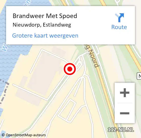 Locatie op kaart van de 112 melding: Brandweer Met Spoed Naar Nieuwdorp, Estlandweg op 29 juni 2019 20:17