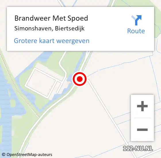 Locatie op kaart van de 112 melding: Brandweer Met Spoed Naar Simonshaven, Biertsedijk op 29 juni 2019 21:46