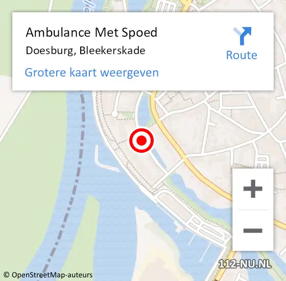 Locatie op kaart van de 112 melding: Ambulance Met Spoed Naar Doesburg, Bleekerskade op 30 juni 2019 01:31