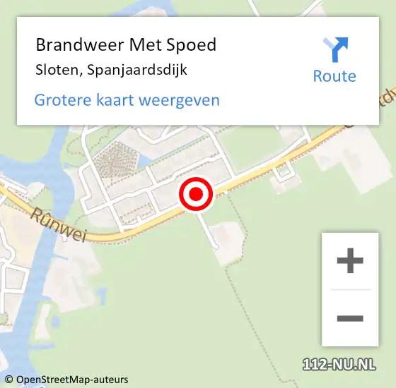 Locatie op kaart van de 112 melding: Brandweer Met Spoed Naar Sloten, Spanjaardsdijk op 30 juni 2019 02:43