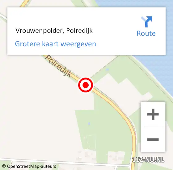 Locatie op kaart van de 112 melding:  Vrouwenpolder, Polredijk op 30 juni 2019 02:49
