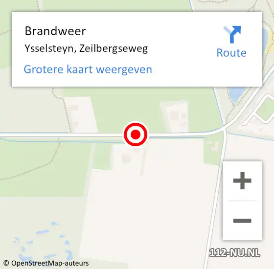 Locatie op kaart van de 112 melding: Brandweer Ysselsteyn, Zeilbergseweg op 30 juni 2019 04:17