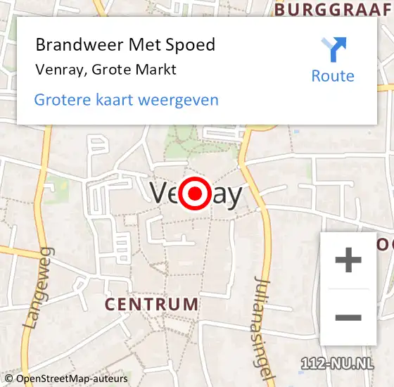 Locatie op kaart van de 112 melding: Brandweer Met Spoed Naar Venray, Grote Markt op 30 juni 2019 04:44