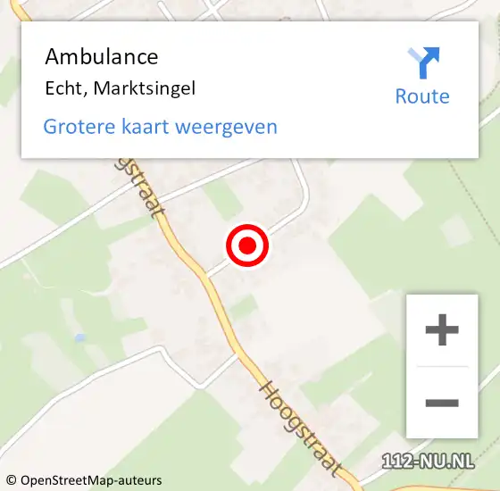 Locatie op kaart van de 112 melding: Ambulance Echt, Marktsingel op 30 juni 2019 07:31