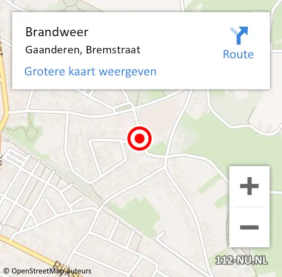 Locatie op kaart van de 112 melding: Brandweer Gaanderen, Bremstraat op 30 juni 2019 07:56