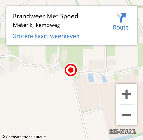 Locatie op kaart van de 112 melding: Brandweer Met Spoed Naar Meterik, Kempweg op 30 juni 2019 08:34