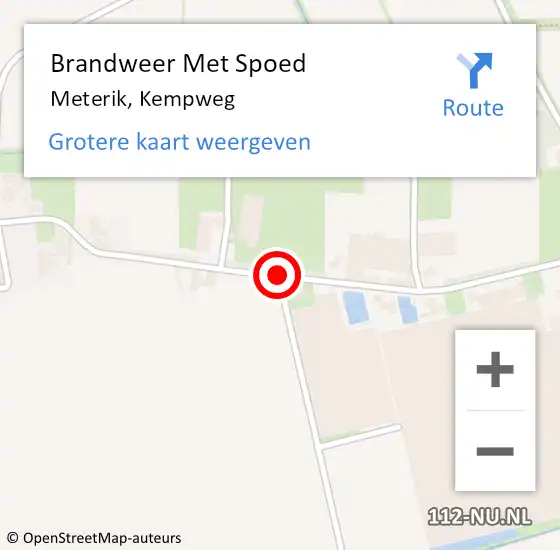 Locatie op kaart van de 112 melding: Brandweer Met Spoed Naar Meterik, Kempweg op 30 juni 2019 08:48