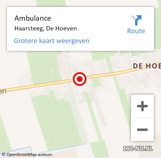 Locatie op kaart van de 112 melding: Ambulance Haarsteeg, De Hoeven op 30 juni 2019 08:52