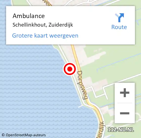 Locatie op kaart van de 112 melding: Ambulance Schellinkhout, Zuiderdijk op 30 juni 2019 09:08