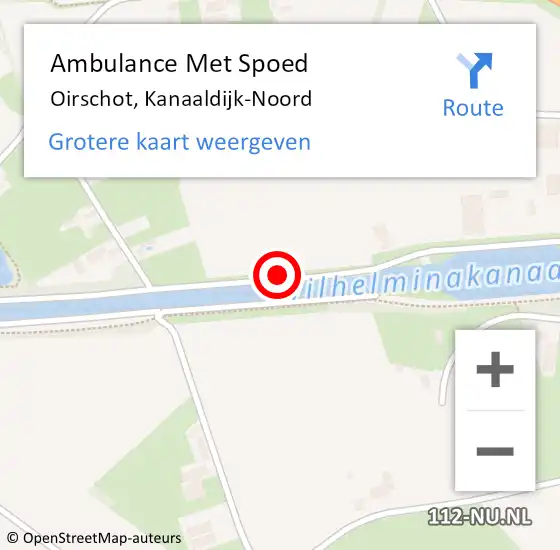 Locatie op kaart van de 112 melding: Ambulance Met Spoed Naar Oirschot, Kanaaldijk-Noord op 30 juni 2019 10:03