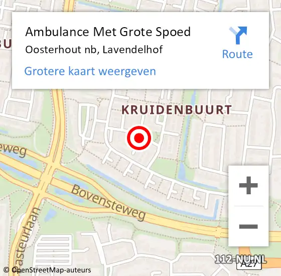 Locatie op kaart van de 112 melding: Ambulance Met Grote Spoed Naar Oosterhout, Lavendelhof op 30 juni 2019 10:10