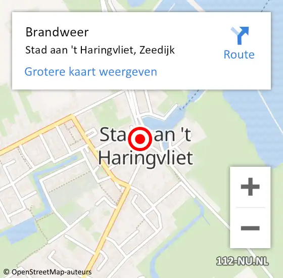 Locatie op kaart van de 112 melding: Brandweer Stad aan 't Haringvliet, Zeedijk op 30 juni 2019 10:22