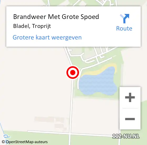 Locatie op kaart van de 112 melding: Brandweer Met Grote Spoed Naar Bladel, Troprijt op 30 juni 2019 14:11