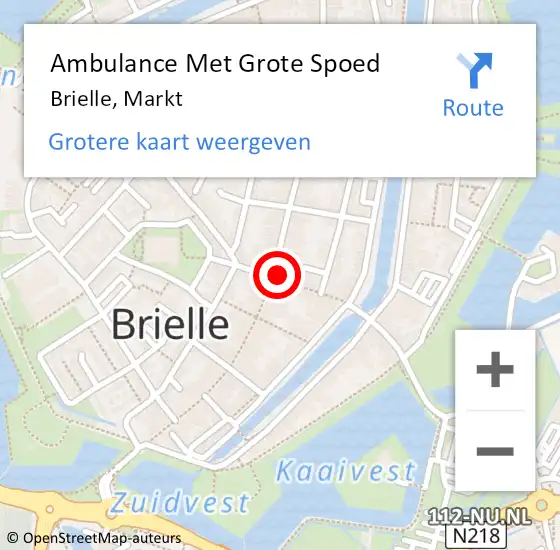 Locatie op kaart van de 112 melding: Ambulance Met Grote Spoed Naar Brielle, Markt op 30 juni 2019 15:33