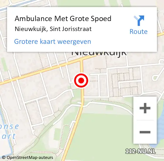 Locatie op kaart van de 112 melding: Ambulance Met Grote Spoed Naar Nieuwkuijk, Sint Jorisstraat op 30 juni 2019 15:52