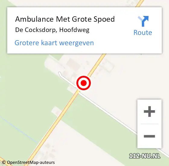 Locatie op kaart van de 112 melding: Ambulance Met Grote Spoed Naar De Cocksdorp, Hoofdweg op 30 juni 2019 15:53