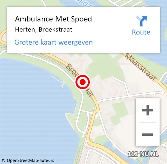 Locatie op kaart van de 112 melding: Ambulance Met Spoed Naar Herten, Broekstraat op 30 juni 2019 17:27