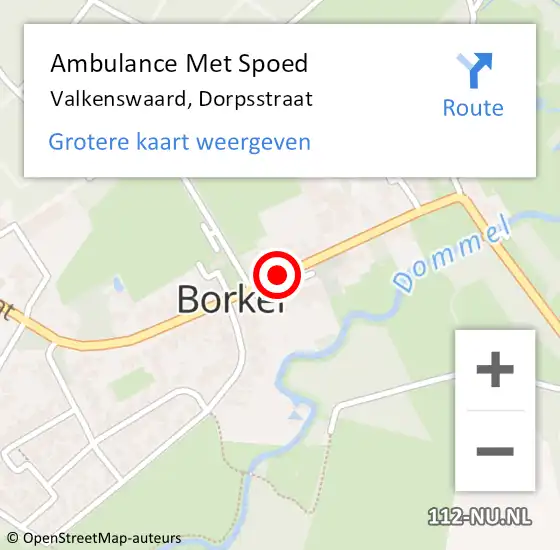 Locatie op kaart van de 112 melding: Ambulance Met Spoed Naar Valkenswaard, Dorpsstraat op 30 juni 2019 17:54