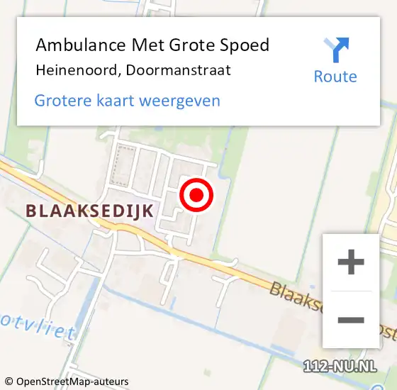Locatie op kaart van de 112 melding: Ambulance Met Grote Spoed Naar Heinenoord, Doormanstraat op 30 juni 2019 18:58