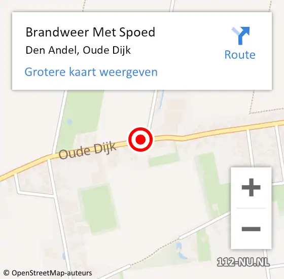 Locatie op kaart van de 112 melding: Brandweer Met Spoed Naar Den Andel, Oude Dijk op 30 juni 2019 19:30