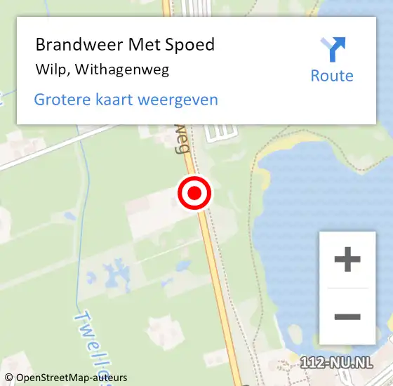 Locatie op kaart van de 112 melding: Brandweer Met Spoed Naar Wilp, Withagenweg op 30 juni 2019 20:48