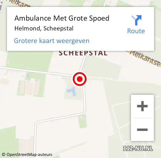 Locatie op kaart van de 112 melding: Ambulance Met Grote Spoed Naar Helmond, Scheepstal op 30 juni 2019 21:34