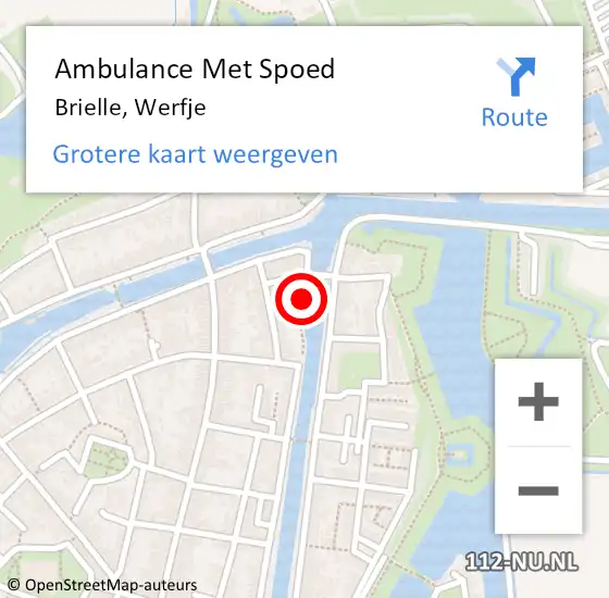 Locatie op kaart van de 112 melding: Ambulance Met Spoed Naar Brielle, Werfje op 30 juni 2019 21:58