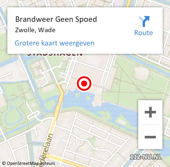 Locatie op kaart van de 112 melding: Brandweer Geen Spoed Naar Zwolle, Wade op 30 juni 2019 21:58