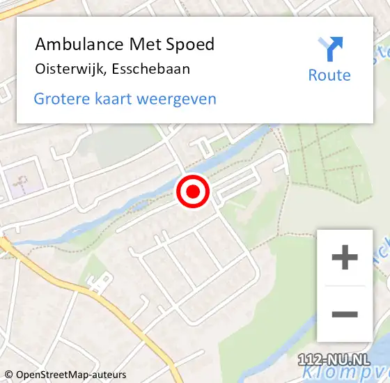 Locatie op kaart van de 112 melding: Ambulance Met Spoed Naar Oisterwijk, Esschebaan op 30 juni 2019 22:06