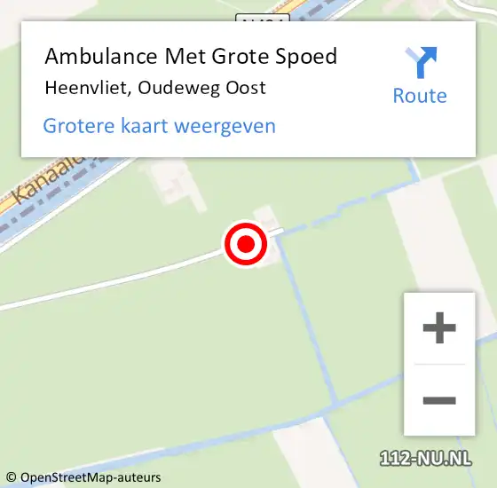 Locatie op kaart van de 112 melding: Ambulance Met Grote Spoed Naar Heenvliet, Oudeweg Oost op 30 juni 2019 23:56