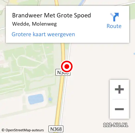 Locatie op kaart van de 112 melding: Brandweer Met Grote Spoed Naar Wedde, Molenweg op 1 juli 2019 01:50