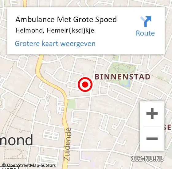 Locatie op kaart van de 112 melding: Ambulance Met Grote Spoed Naar Helmond, Hemelrijksdijkje op 1 juli 2019 02:26