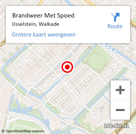 Locatie op kaart van de 112 melding: Brandweer Met Spoed Naar IJsselstein, Walkade op 1 juli 2019 05:54