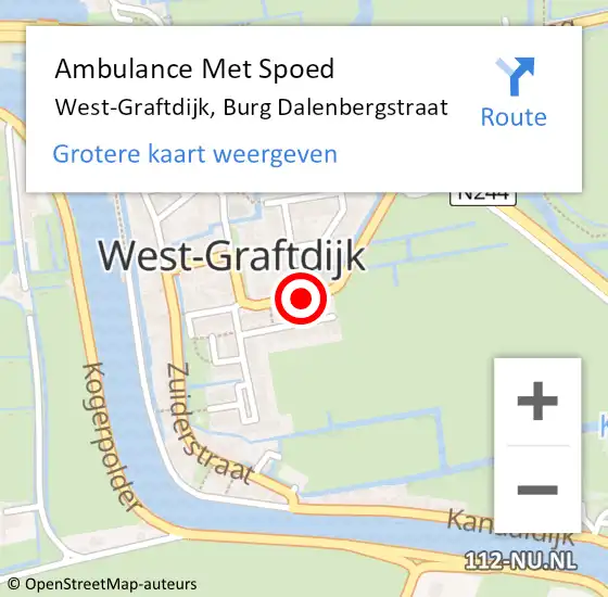 Locatie op kaart van de 112 melding: Ambulance Met Spoed Naar West-Graftdijk, Burg Dalenbergstraat op 1 juli 2019 06:08