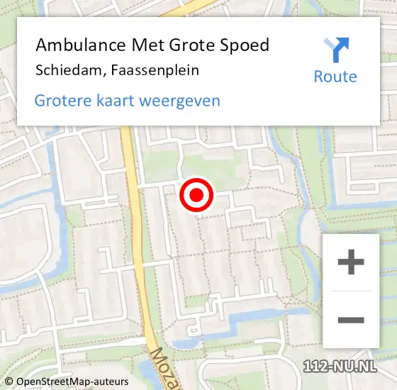 Locatie op kaart van de 112 melding: Ambulance Met Grote Spoed Naar Schiedam, Faassenplein op 1 juli 2019 07:51