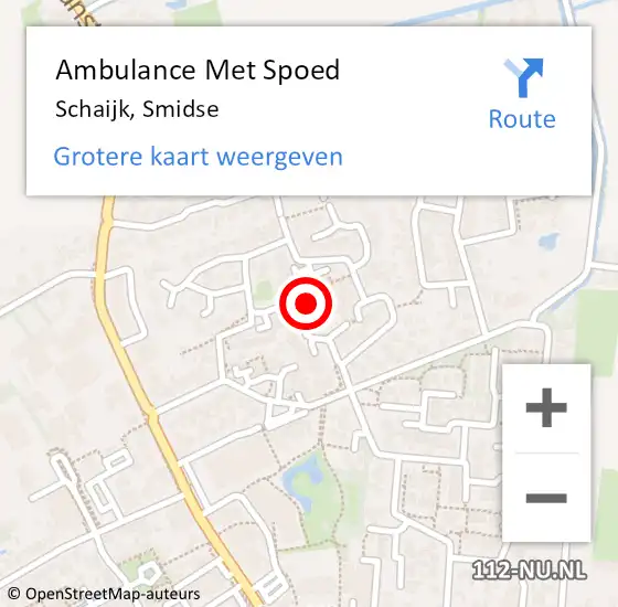 Locatie op kaart van de 112 melding: Ambulance Met Spoed Naar Schaijk, Smidse op 1 juli 2019 08:01