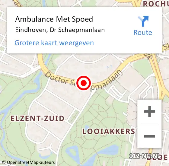 Locatie op kaart van de 112 melding: Ambulance Met Spoed Naar Eindhoven, Dr Schaepmanlaan op 1 juli 2019 09:01