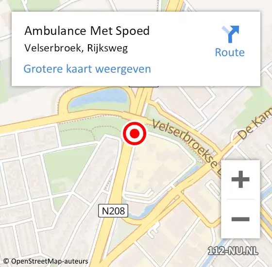 Locatie op kaart van de 112 melding: Ambulance Met Spoed Naar Velserbroek, Rijksweg op 1 juli 2019 09:23