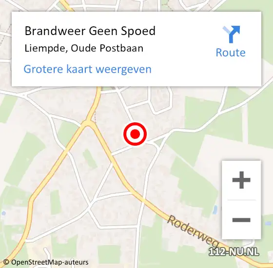 Locatie op kaart van de 112 melding: Brandweer Geen Spoed Naar Liempde, Oude Postbaan op 1 juli 2019 09:31